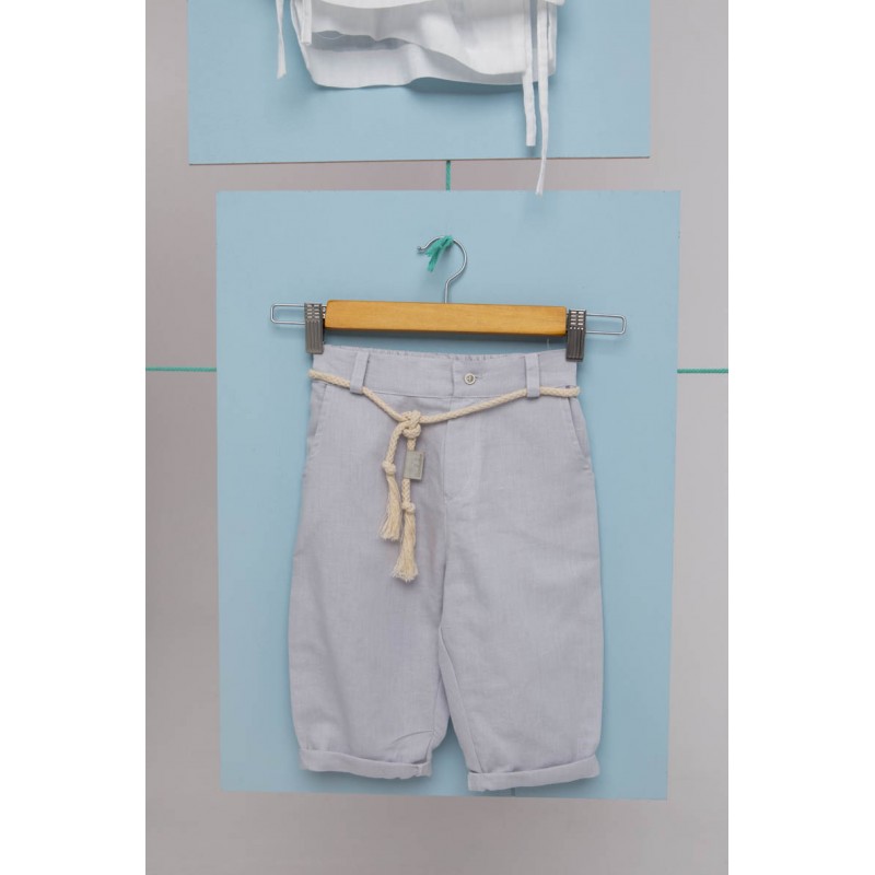 Βαπτιστικό Κοστουμάκι Bambolino Stamatis 1755 Λευκό-Γκρι