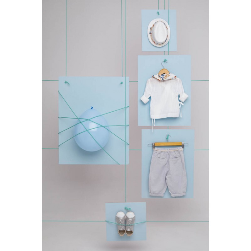 Βαπτιστικό Κοστουμάκι Bambolino Stamatis 1755 Λευκό-Γκρι