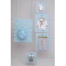 Βαπτιστικό Κοστουμάκι Bambolino Stamatis 1755 Λευκό-Γκρι