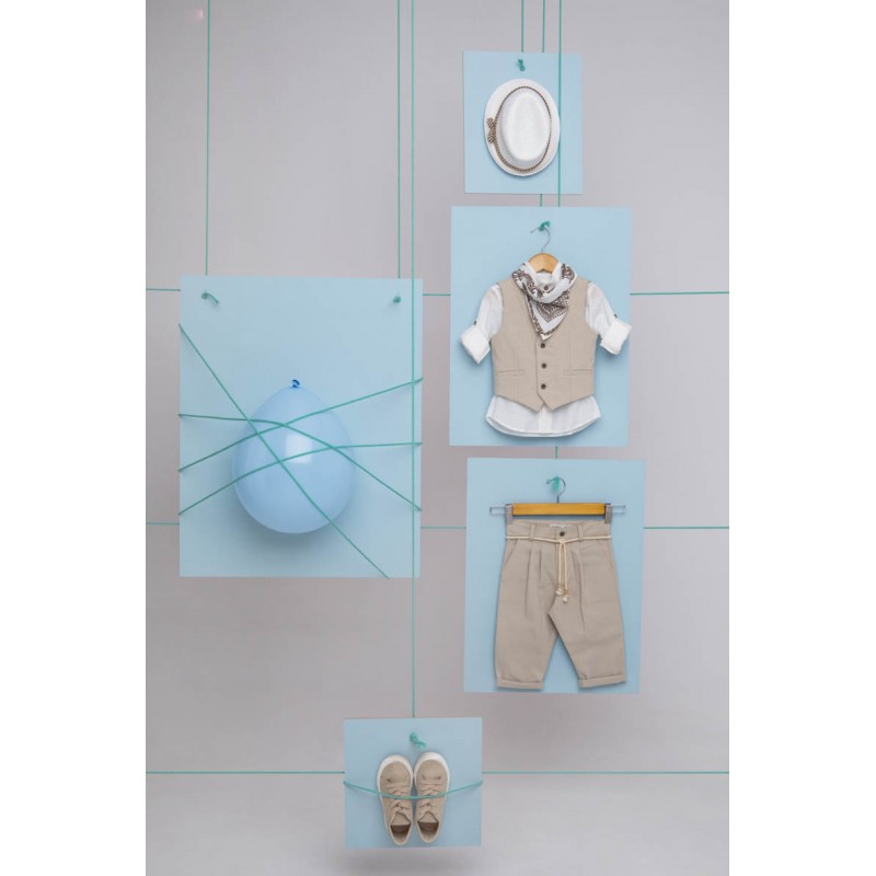 Βαπτιστικό Κοστουμάκι Bambolino Zisis 1726 Μπεζ-Εκρού