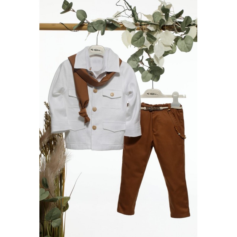 Βαπτιστικό Κοστουμάκι Mi Chiamo Ταμπά-Λευκό Α4694