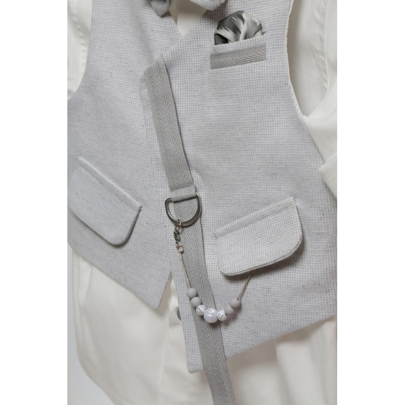 Βαπτιστικό Κοστουμάκι Mi Chiamo Γκρι-Εκρού Α4752-ΓΕ