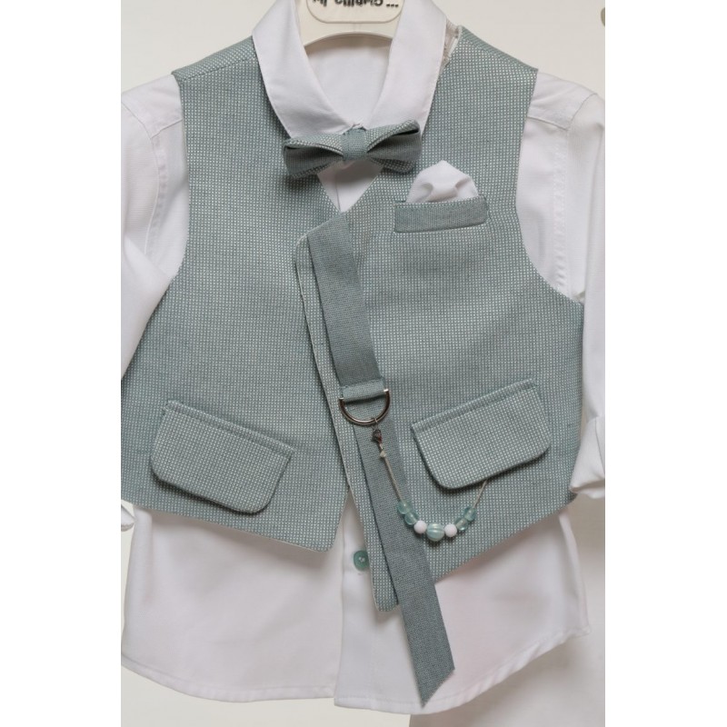 Βαπτιστικό Κοστουμάκι Mi Chiamo Μέντα-Λευκό Α4752-ΜΛ