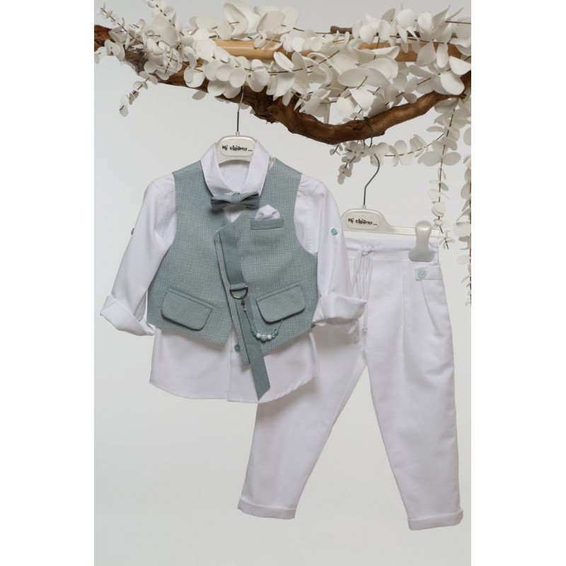 Βαπτιστικό Κοστουμάκι Mi Chiamo Μέντα-Λευκό Α4752-ΜΛ
