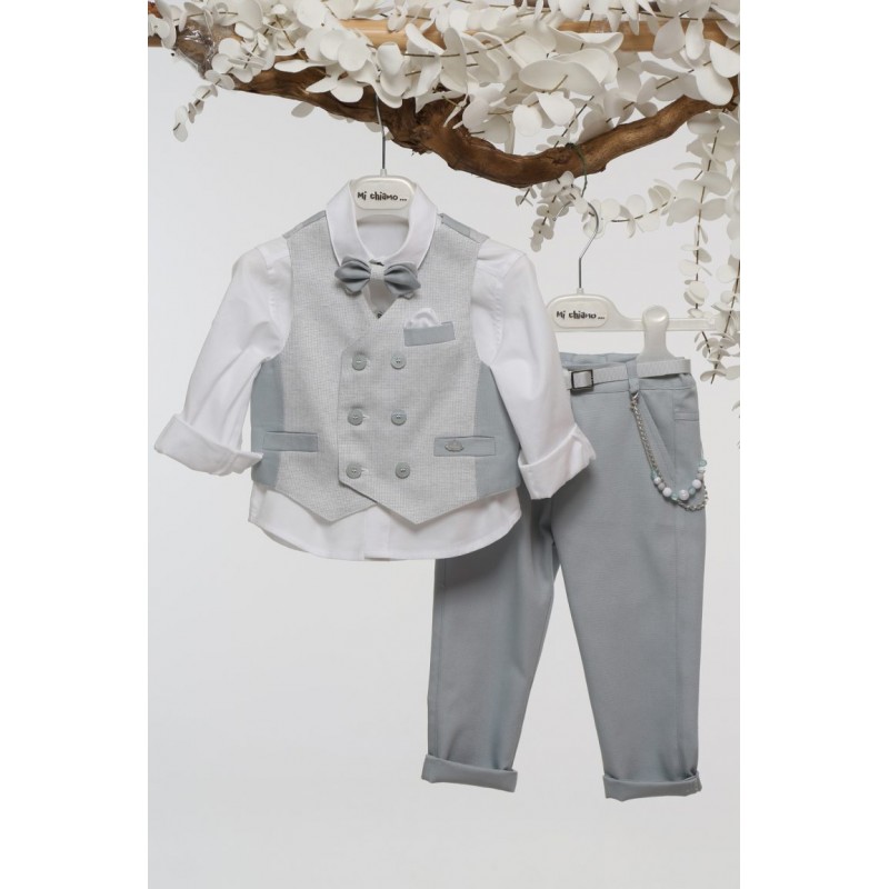 Βαπτιστικό Κοστουμάκι Mi Chiamo Γκρι-Σιέλ Α4757-ΓΣ