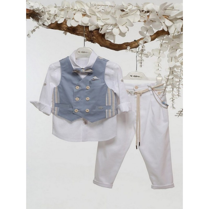 Βαπτιστικό Κοστουμάκι Mi Chiamo Σιέλ-Λευκό Α4759-ΣΛ