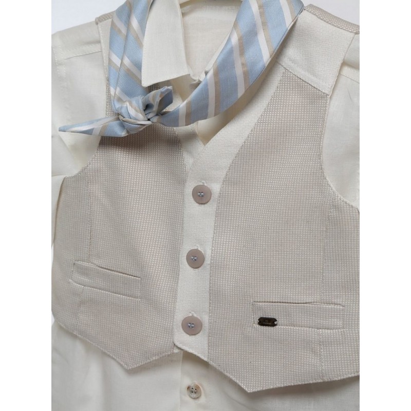 Βαπτιστικό Κοστουμάκι Mi Chiamo Μπεζ-Χακί Α4762-ΜΧ