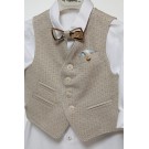 Βαπτιστικό Κοστουμάκι Mi Chiamo Μπεζ Α4773-ΜΜ