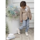 Βαπτιστικό Κοστουμάκι Mi Chiamo Μπεζ-Σιέλ Α4612