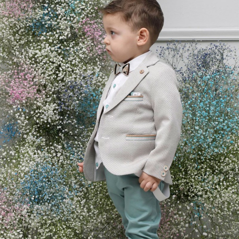 Βαπτιστικό Κοστουμάκι Mi Chiamo Λευκό-Βεραμάν Α4637