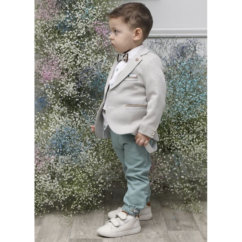 Βαπτιστικό Κοστουμάκι Mi Chiamo Λευκό-Βεραμάν Α4637