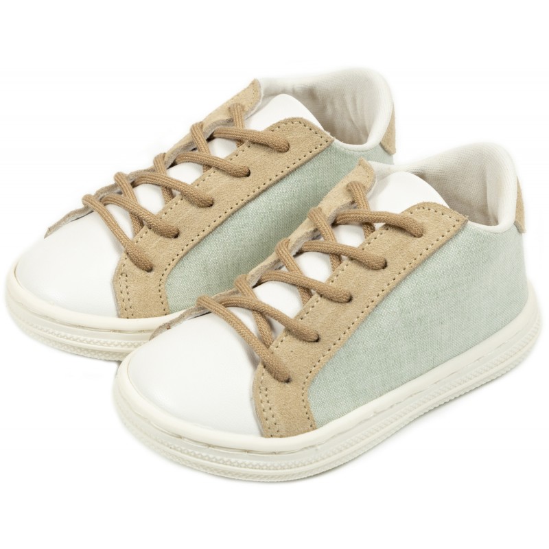 Παπούτσι Βαπτιστικό Babywalker BS3039 Μέντα-Λευκό-Μπεζ