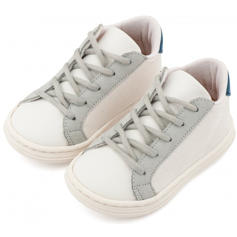 Παπούτσι Βαπτιστικό Babywalker BS3039 Γκρι-Λευκό Πάγου-Μπλε