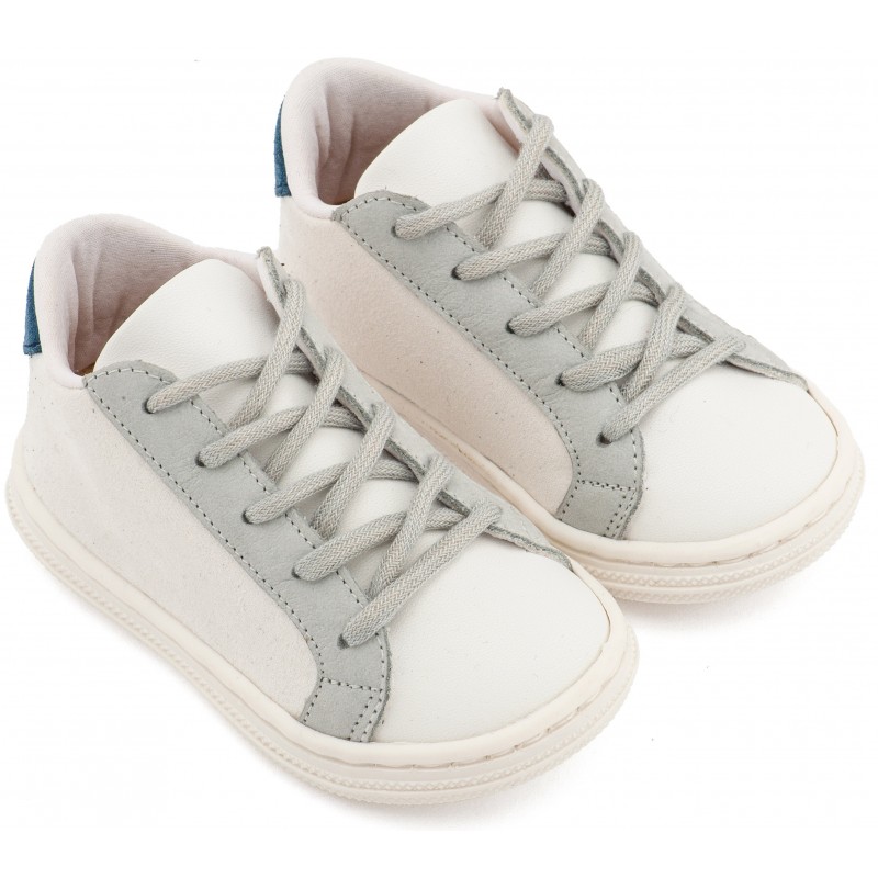 Παπούτσι Βαπτιστικό Babywalker BS3039 Γκρι-Λευκό Πάγου-Μπλε