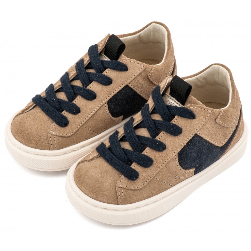 Παπούτσι Βαπτιστικό Babywalker EXC8002 Μπλε-Μπεζ