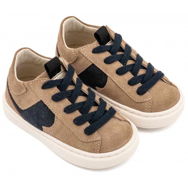 Παπούτσι Βαπτιστικό Babywalker EXC8002 Μπλε-Μπεζ