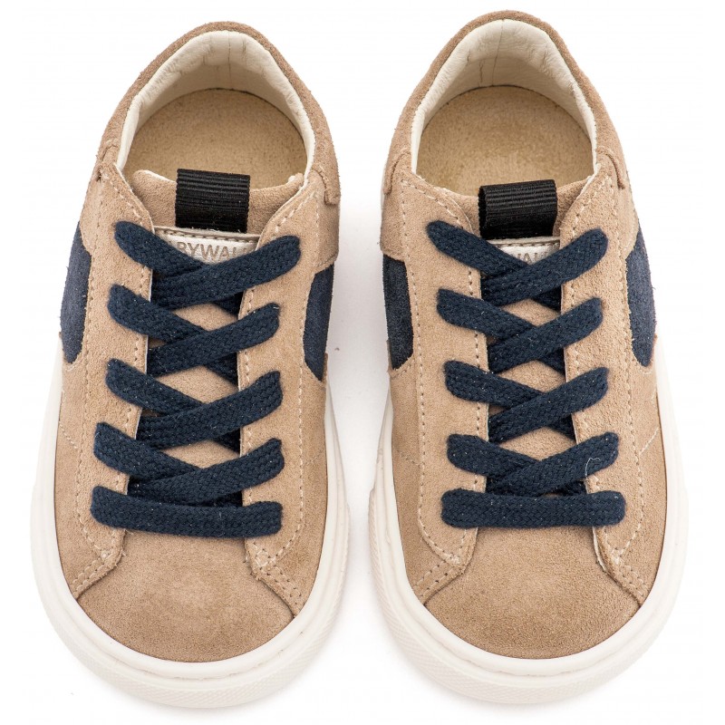 Παπούτσι Βαπτιστικό Babywalker EXC8002 Μπλε-Μπεζ