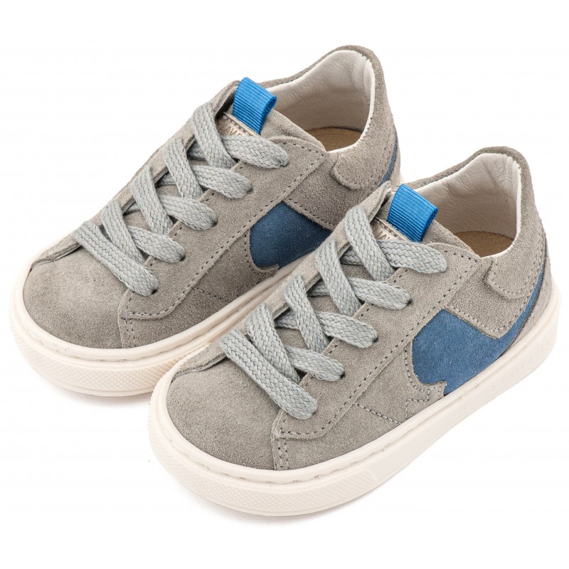 Παπούτσι Βαπτιστικό Babywalker EXC8002 Μπλε Ρουά-Γκρι