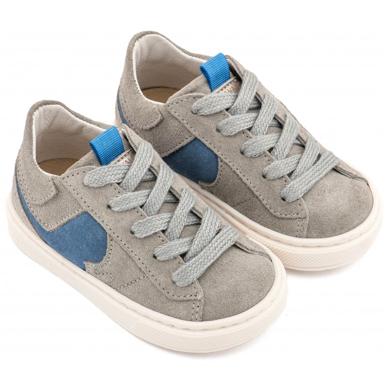 Παπούτσι Βαπτιστικό Babywalker EXC8002 Μπλε Ρουά-Γκρι