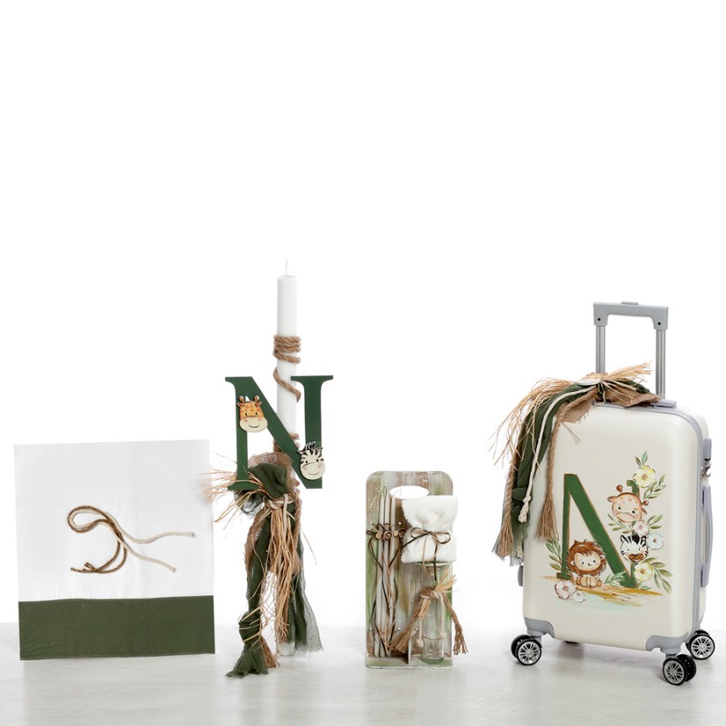 Σετ Βάπτισης - Ζωάκια - Μονόγραμμα 2405