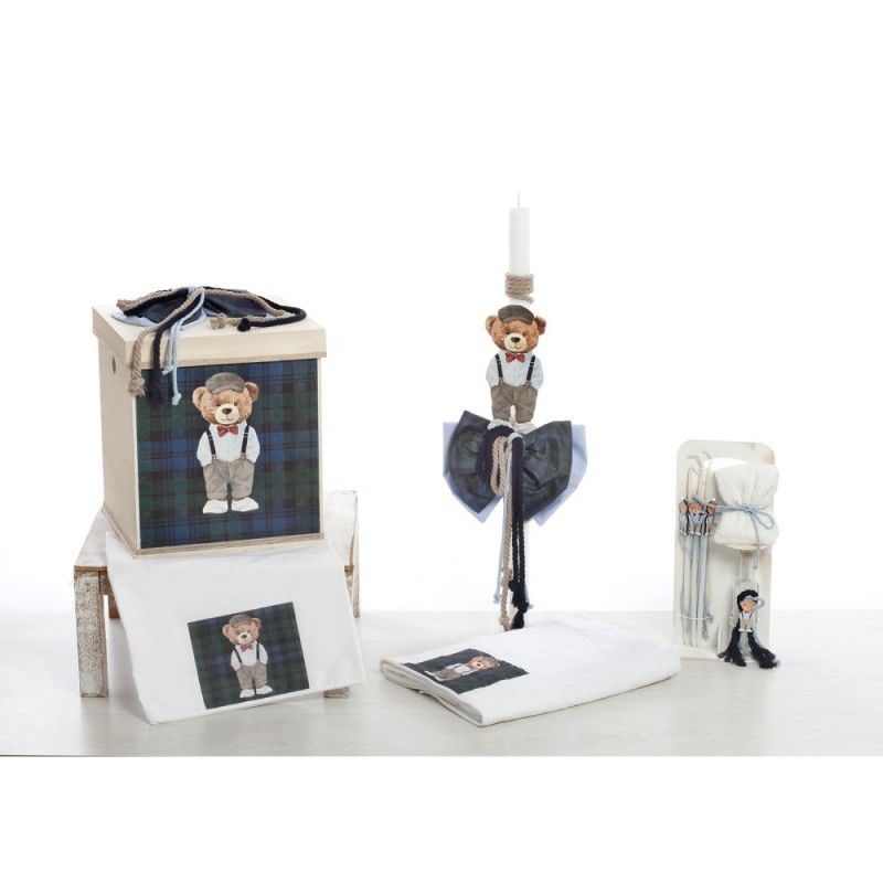 Σετ Βάπτισης - "Royal Plaid Collection" με Αρκουδάκι 2622