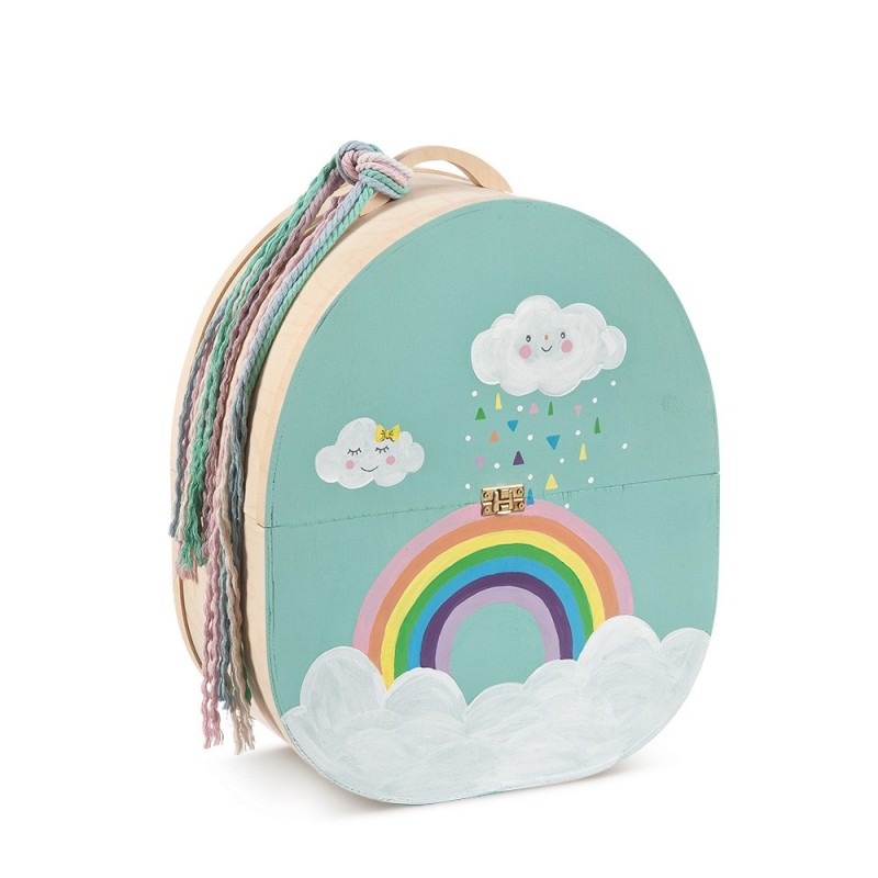 Στολισμένο Κουτί Βάπτισης - Ουράνιο Τόξο ΖΚ932