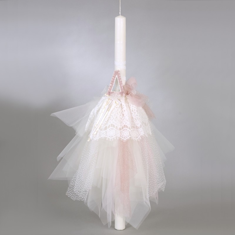 Λαμπάδα Βάπτισης - Μονόγραμμα ΛΒ214