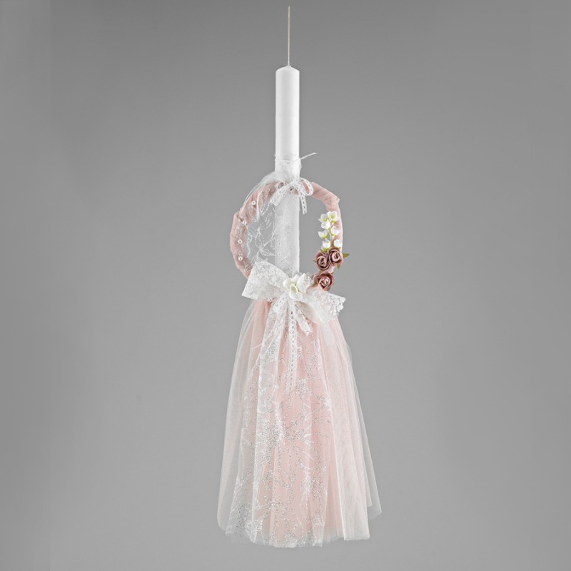 Λαμπάδα Βάπτισης - Στεφανάκι ΛΒ279