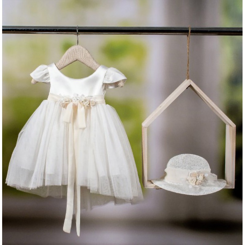 Βαπτιστικό Φόρεμα Bambolino Doukissa 8767 Off White