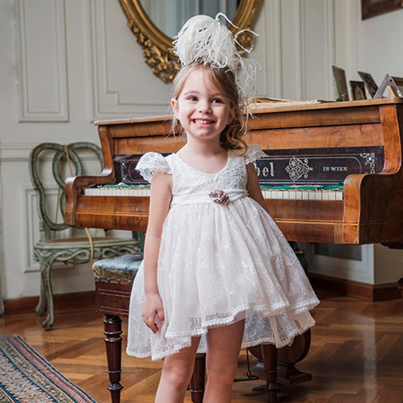 Βαπτιστικό Φόρεμα Bambolino Lenia 9110 Λευκό