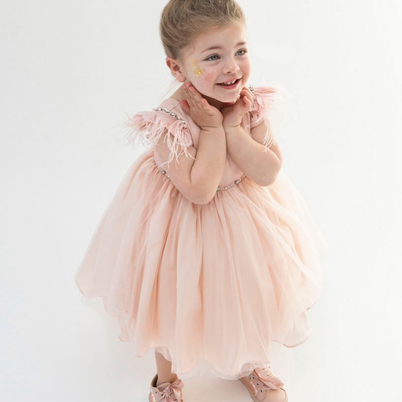 Βαπτιστικό Φόρεμα Bambolino Kiki 9311 Ροζ Αντικέ