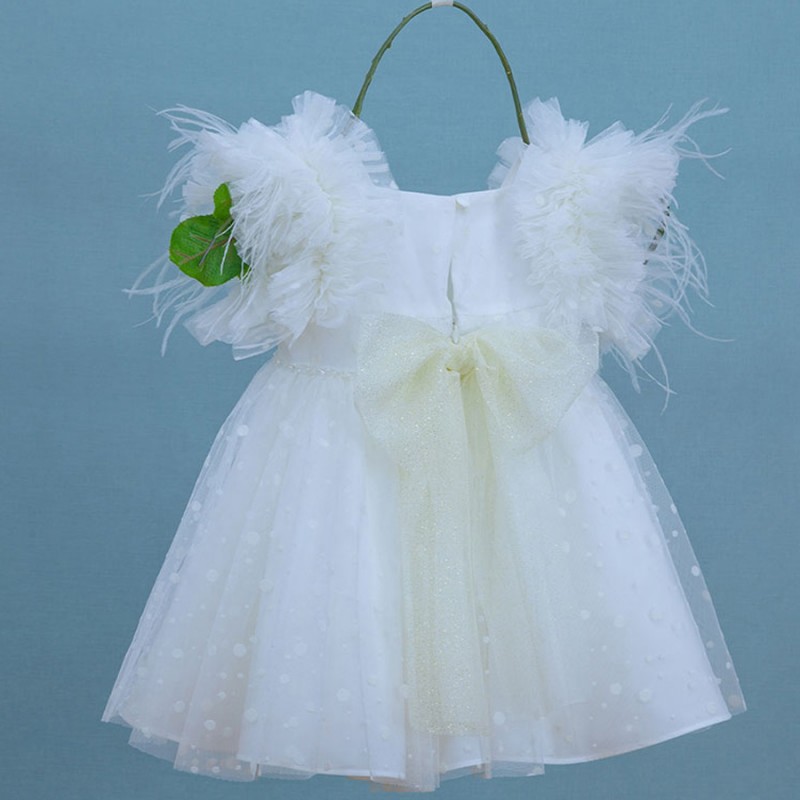 Βαπτιστικό Φόρεμα Bambolino Poliniki 9332 Εκρού