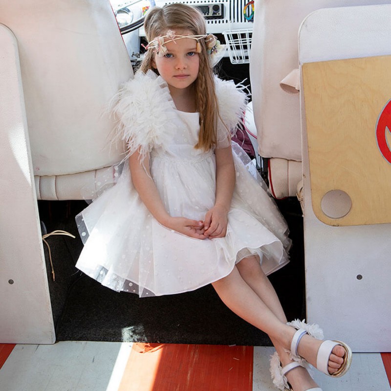 Βαπτιστικό Φόρεμα Bambolino Poliniki 9332 Εκρού