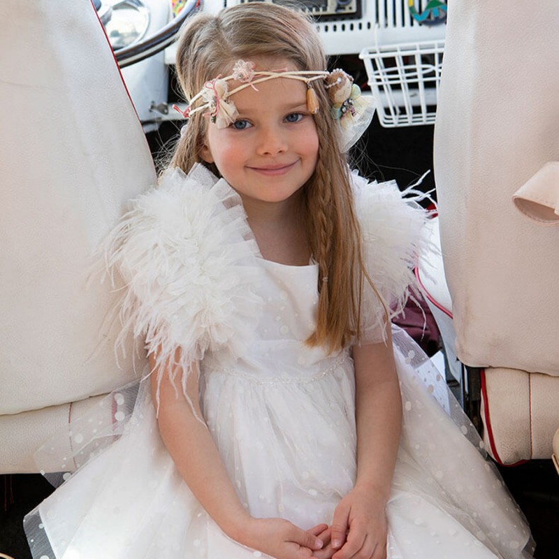 Βαπτιστικό Φόρεμα Bambolino Poliniki 9332 Εκρού