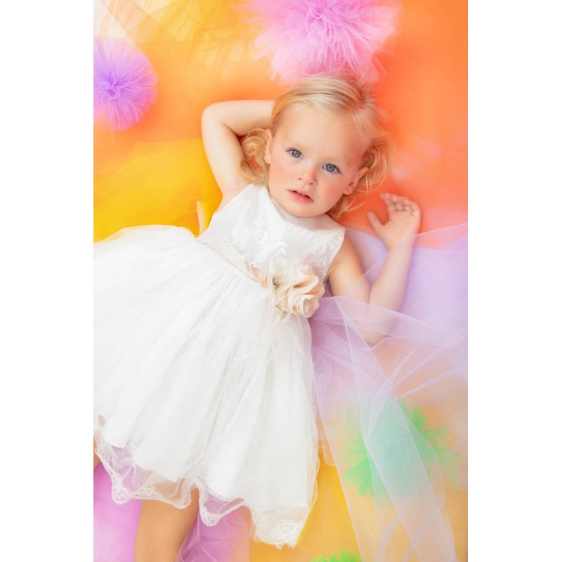 Βαπτιστικό Φόρεμα Bambolino Myrto 1337 Εκρού