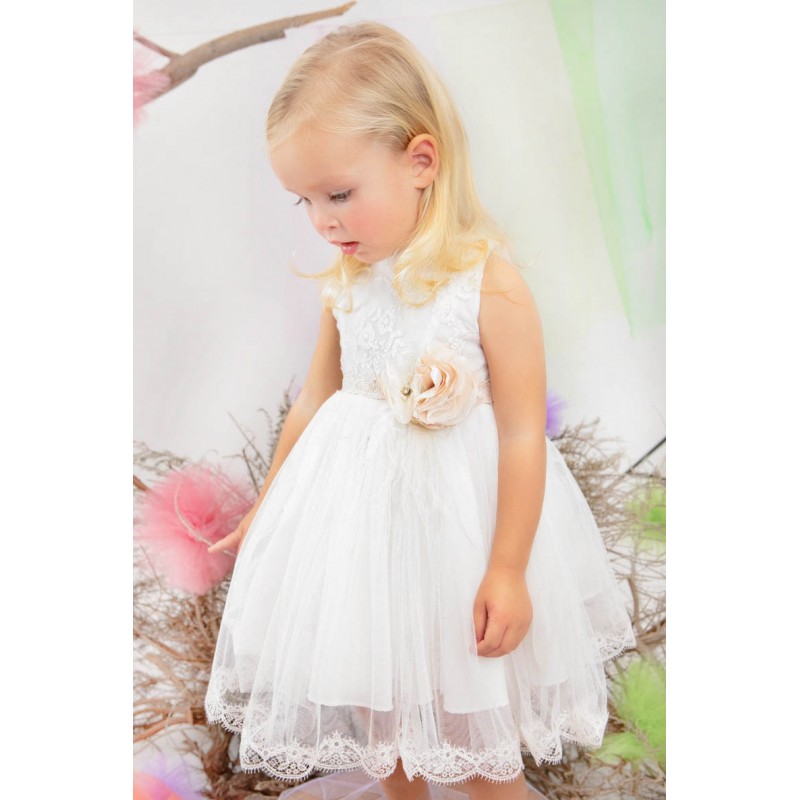 Βαπτιστικό Φόρεμα Bambolino Myrto 1337 Εκρού