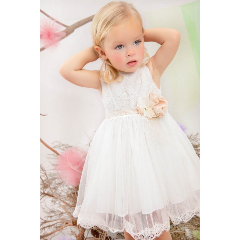 Βαπτιστικό Φόρεμα Bambolino Myrto 1337 Εκρού