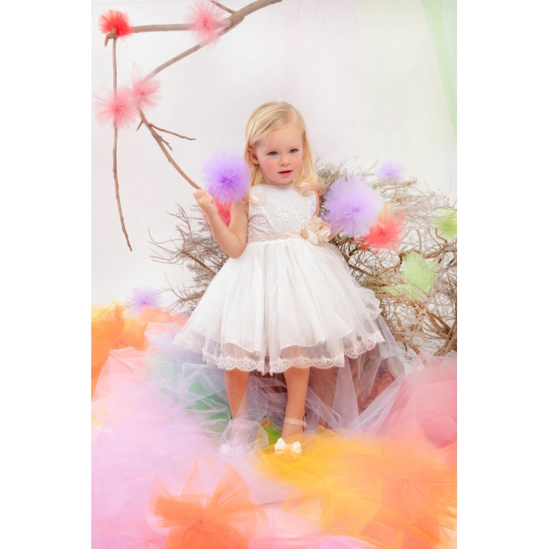 Βαπτιστικό Φόρεμα Bambolino Myrto 1337 Εκρού