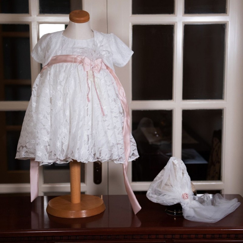 Βαπτιστικό Φόρεμα Bonboneria 374 Λευκό