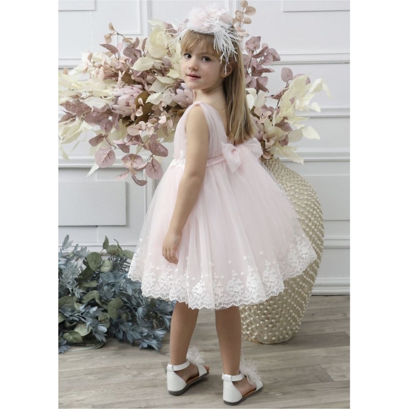 Βαπτιστικό Φόρεμα Mi Chiamo Ροζ Κ4553Φ-Ρ