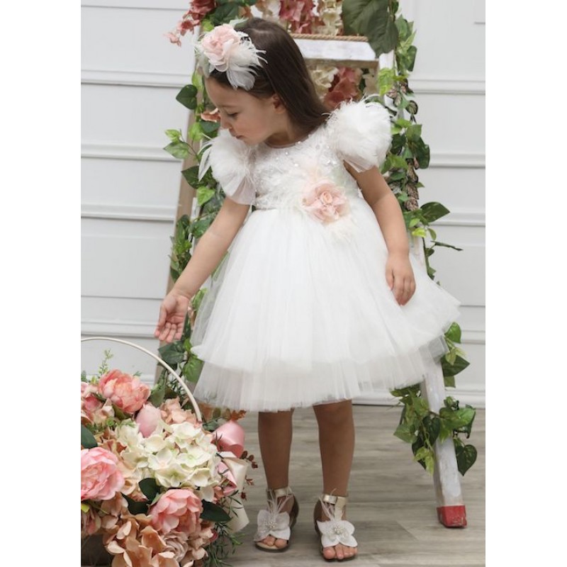 Βαπτιστικό Φόρεμα Mi Chiamo Off White Κ4564Φ