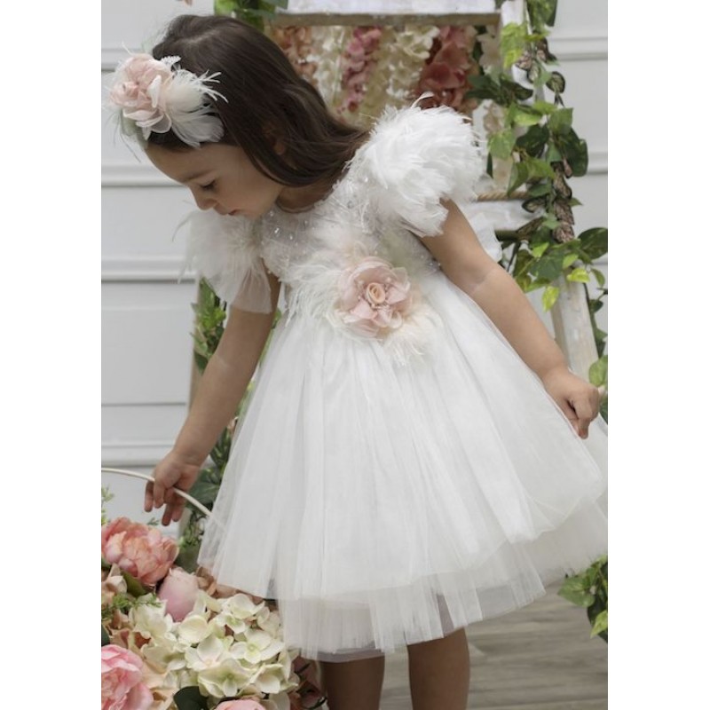 Βαπτιστικό Φόρεμα Mi Chiamo Off White Κ4564Φ