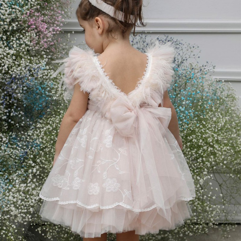 Βαπτιστικό Φόρεμα Mi Chiamo Πούδρα Κ4567Φ-Π