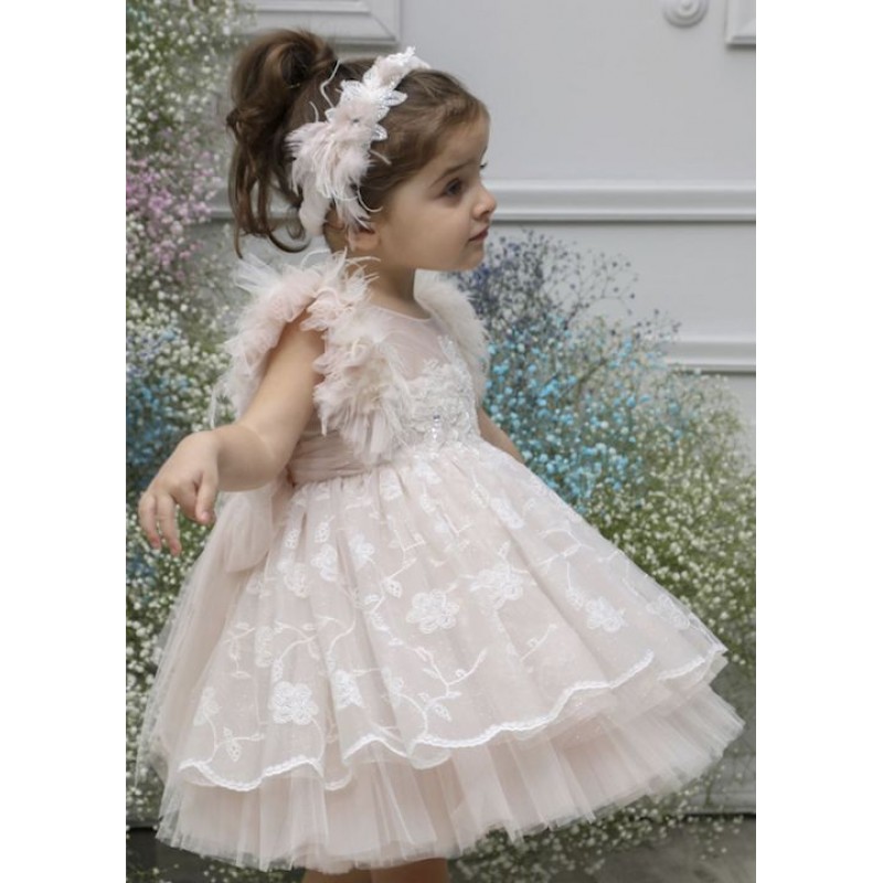 Βαπτιστικό Φόρεμα Mi Chiamo Πούδρα Κ4567Φ-Π