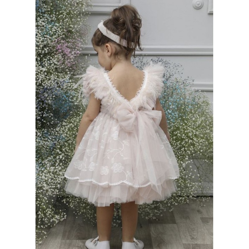 Βαπτιστικό Φόρεμα Mi Chiamo Πούδρα Κ4567Φ-Π