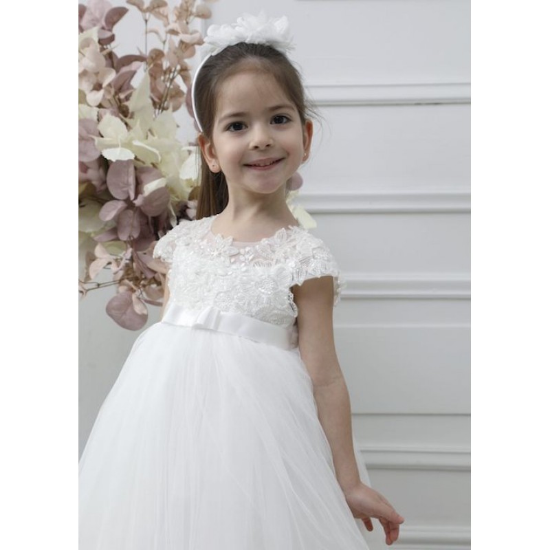 Βαπτιστικό Φόρεμα Mi Chiamo Λευκό Κ4578Φ