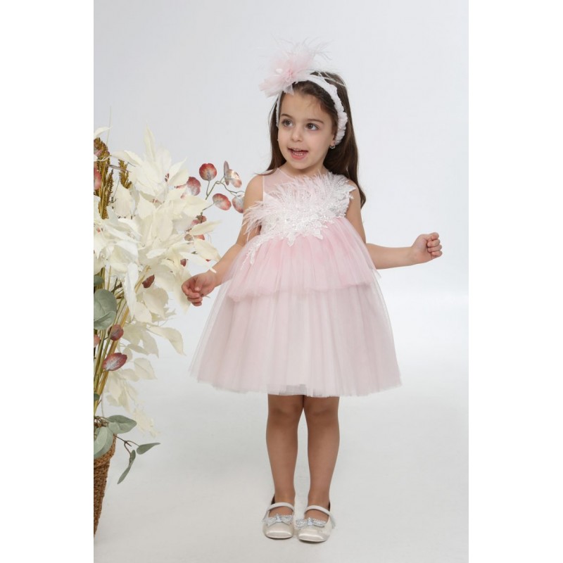 Βαπτιστικό Φόρεμα Mi Chiamo Ροζ Κ4584Ρ