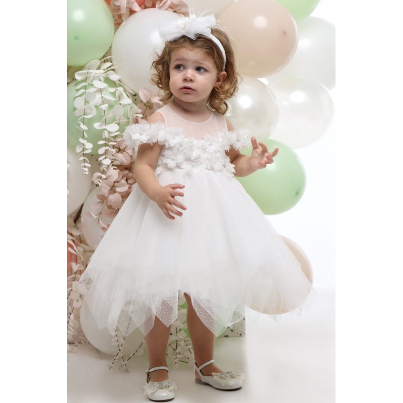 Βαπτιστικό Φόρεμα Mi Chiamo Ιβουάρ Κ4700Φ-Ι