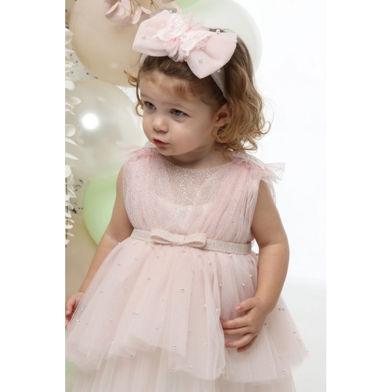 Βαπτιστικό Φόρεμα Mi Chiamo Ροζ Κ4704Φ-Ρ