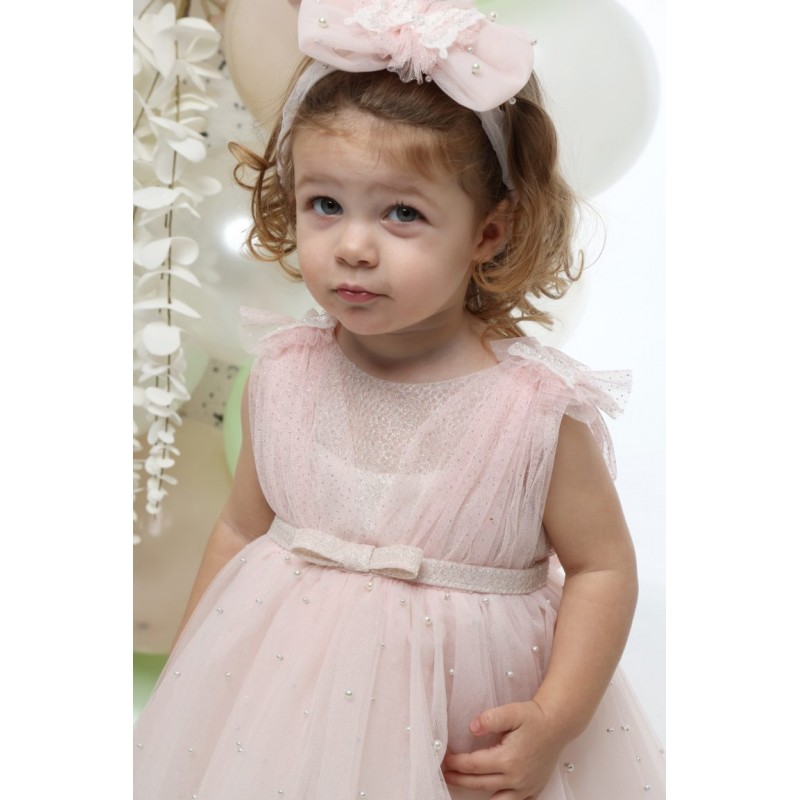 Βαπτιστικό Φόρεμα Mi Chiamo Ροζ Κ4704Φ-Ρ